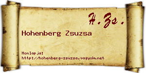 Hohenberg Zsuzsa névjegykártya
