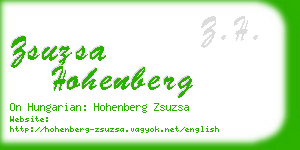 zsuzsa hohenberg business card